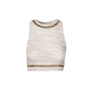 Samia Embroidered Crop Top - Gold