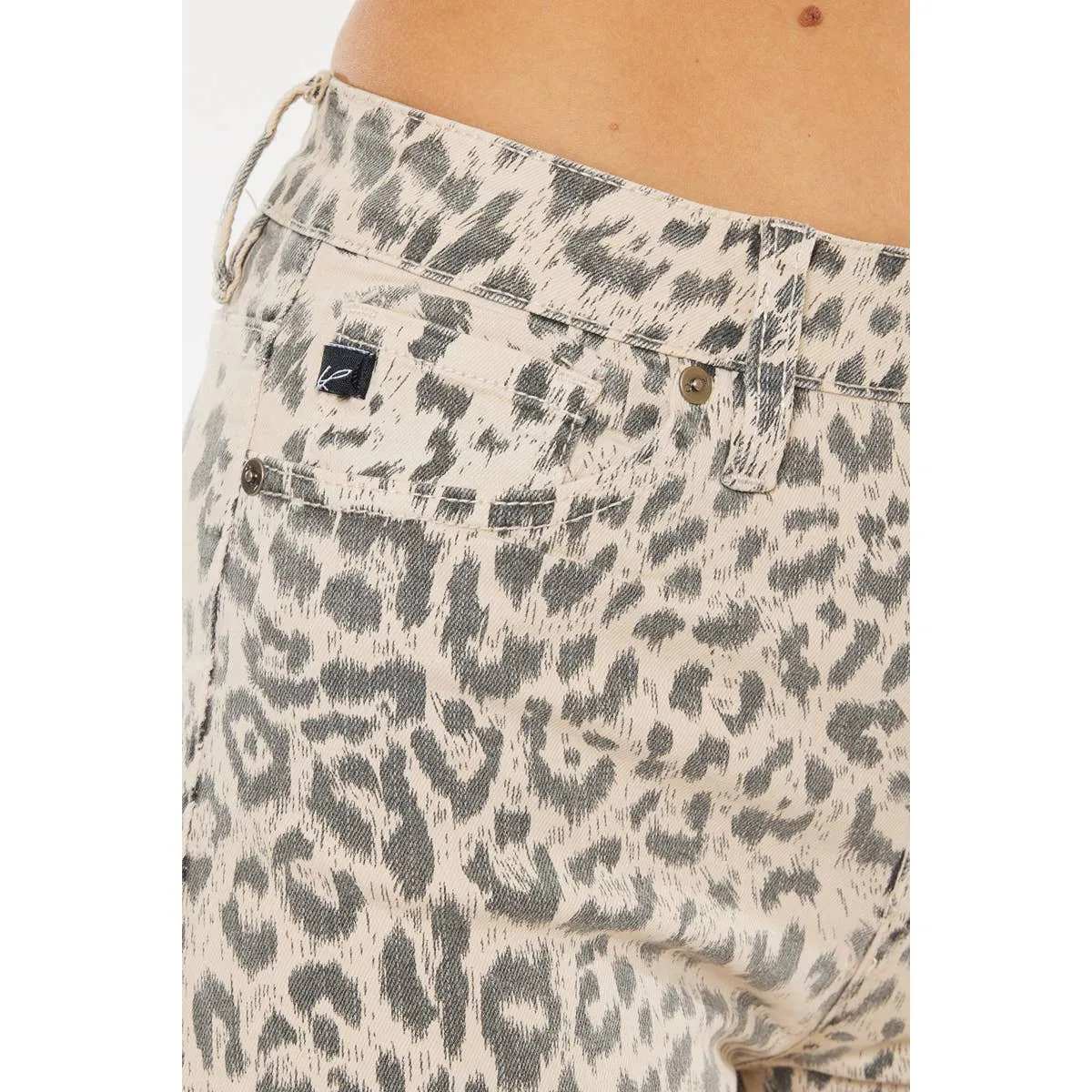 Sand High Rise Leopard Kancan Shorts