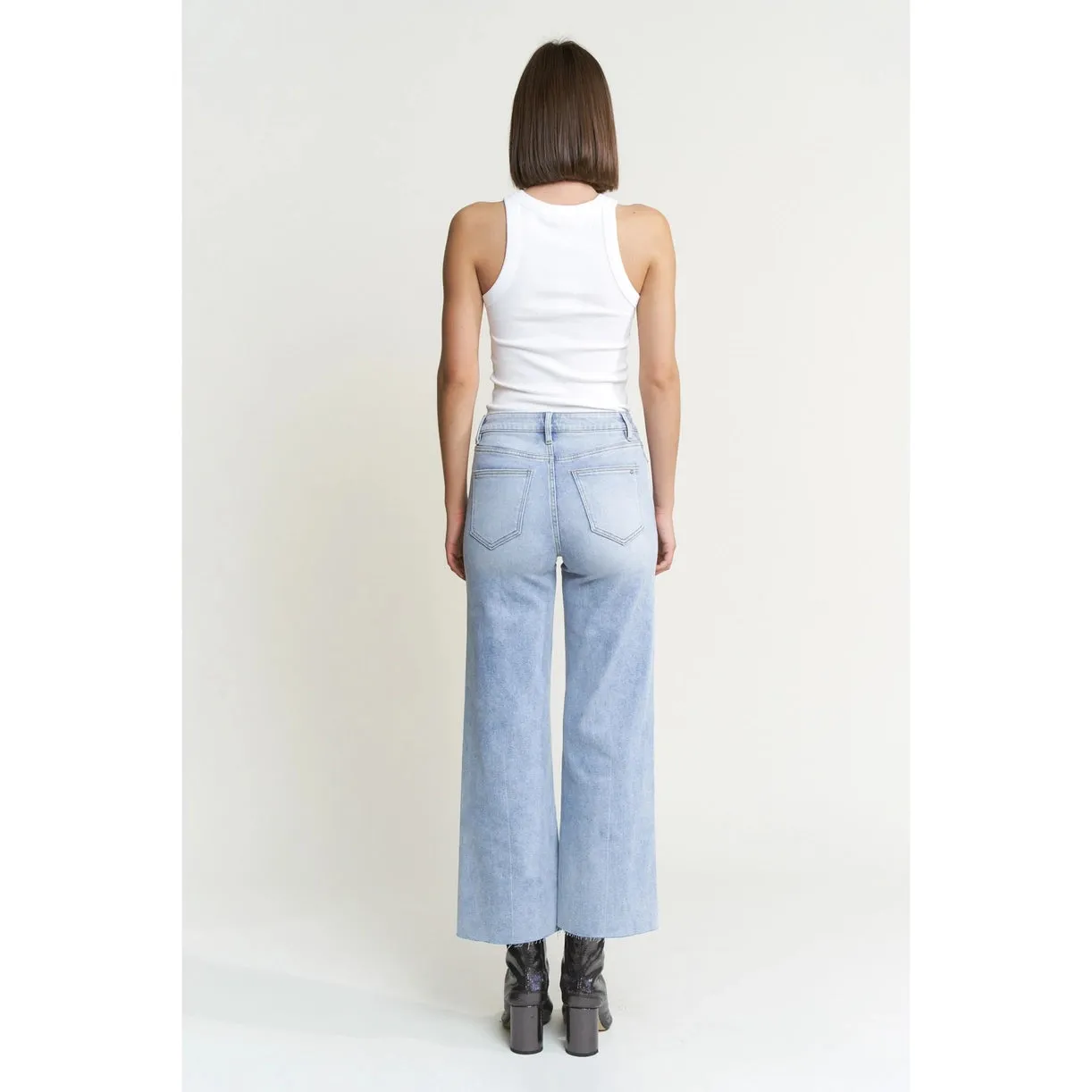 Sanibel Mid Rise Wide Leg Denim