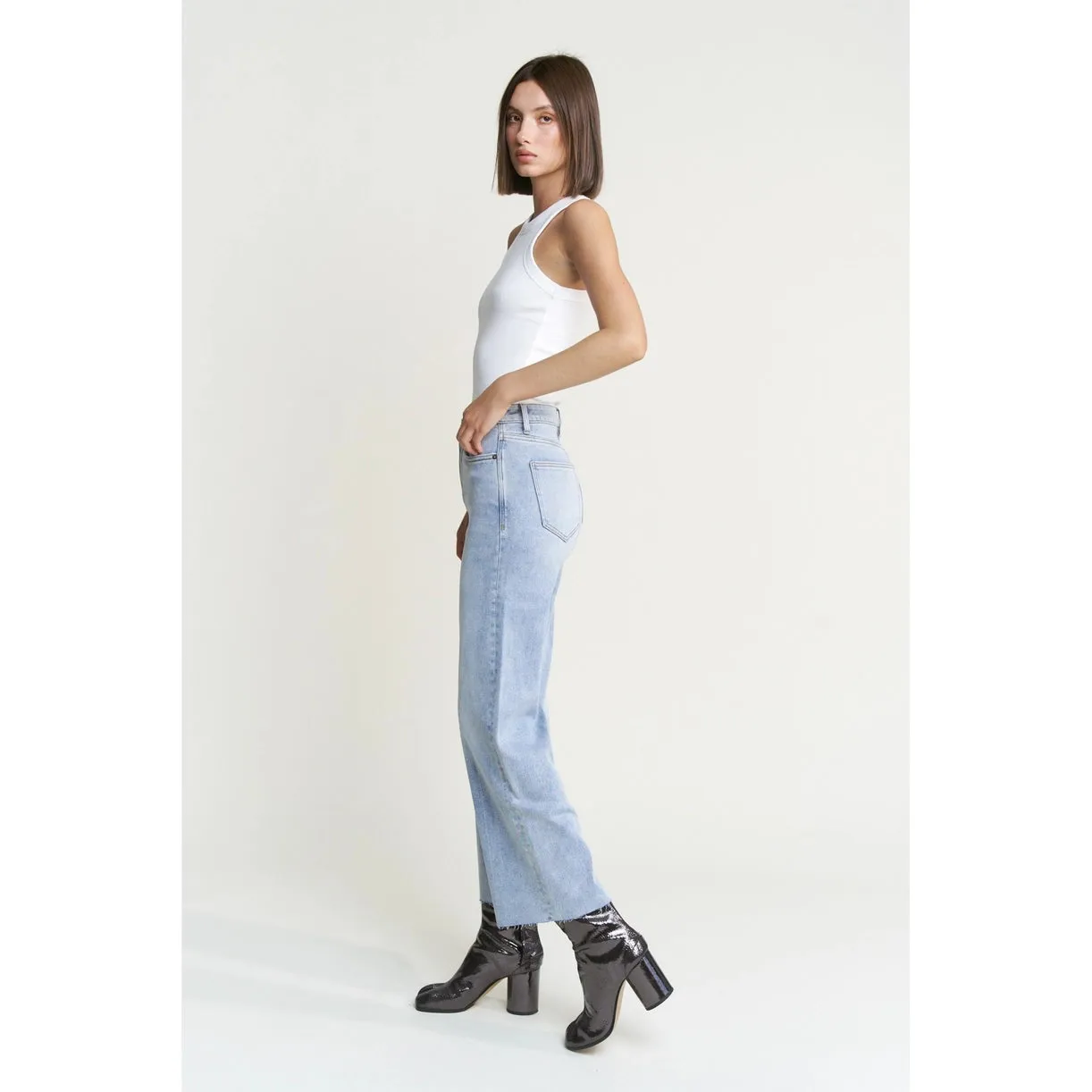 Sanibel Mid Rise Wide Leg Denim