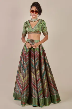 Sap Green Skirt Set