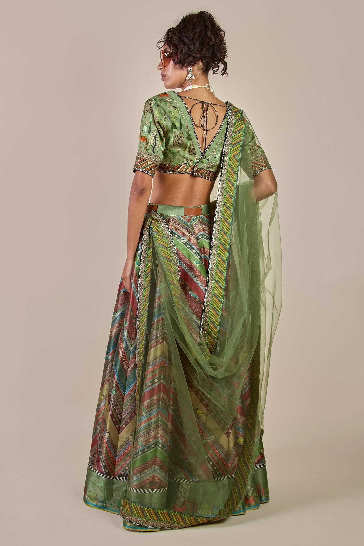 Sap Green Skirt Set