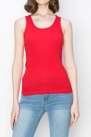 Scoop Neck Ribbed Tank Top – Mini Ribbed Cotton Blend Design ZTRT229C76 $4Each