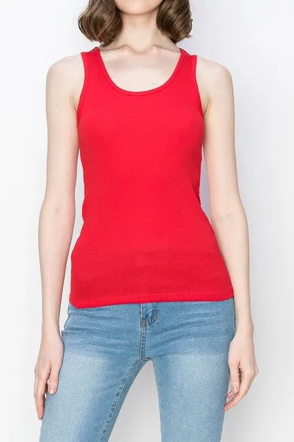 Scoop Neck Ribbed Tank Top – Mini Ribbed Cotton Blend Design ZTRT229C76 $4Each