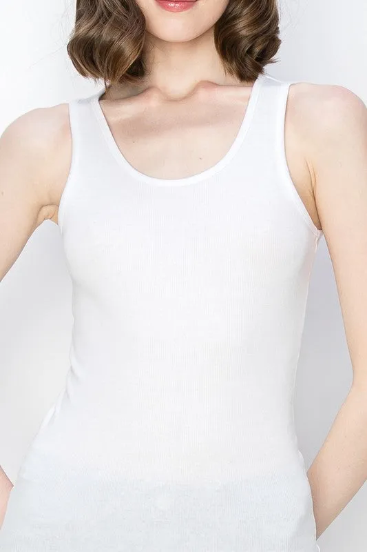 Scoop Neck Ribbed Tank Top – Mini Ribbed Cotton Blend Design ZTRT229C76 $4Each