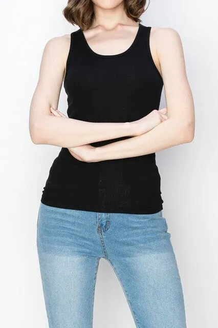Scoop Neck Ribbed Tank Top – Mini Ribbed Cotton Blend Design ZTRT229C76 $4Each