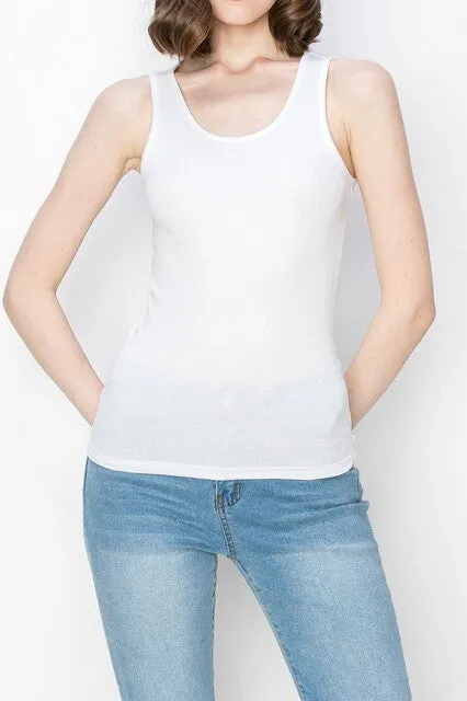 Scoop Neck Ribbed Tank Top – Mini Ribbed Cotton Blend Design ZTRT229C76 $4Each
