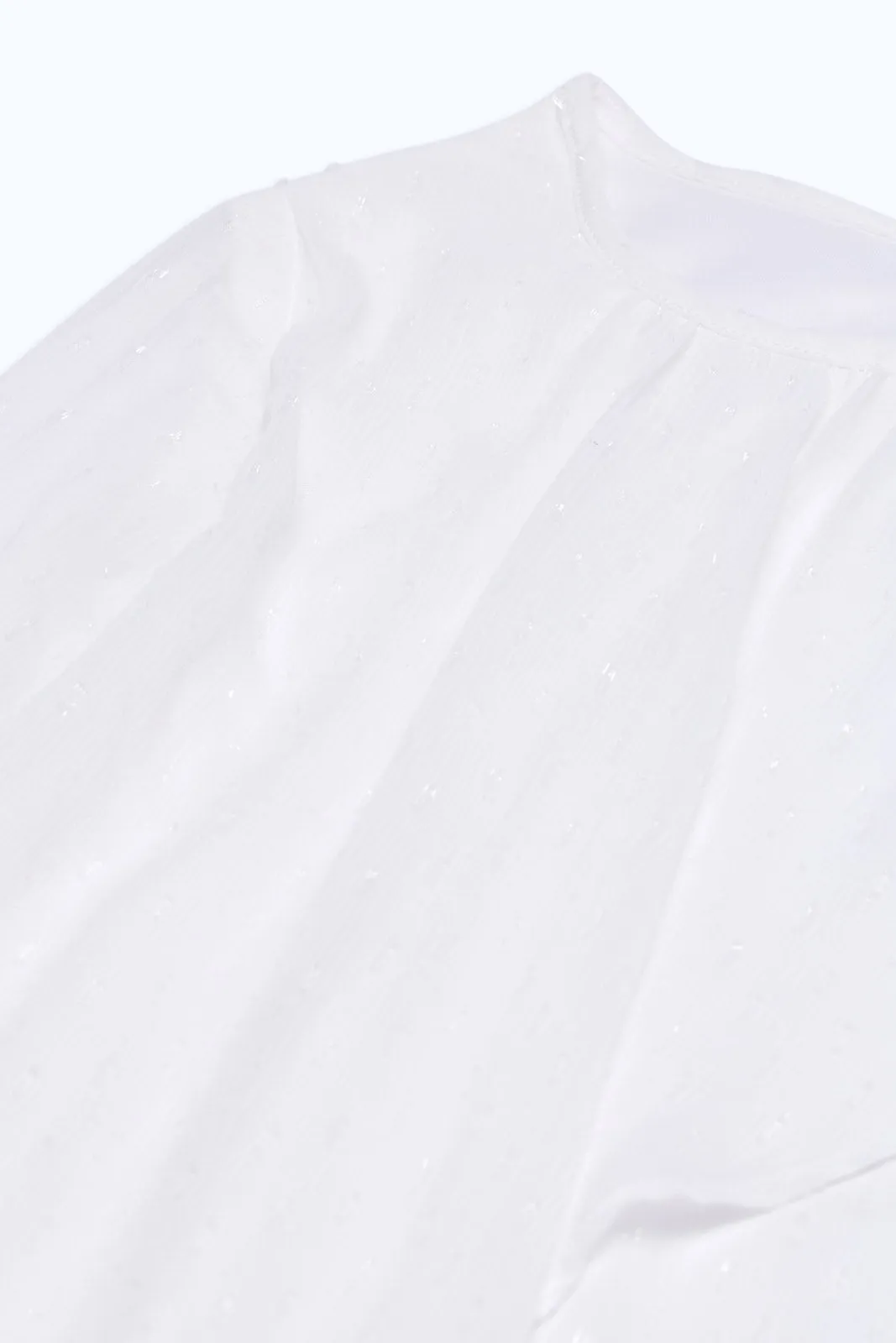 Senior Girls White Front Ruffled Blouse