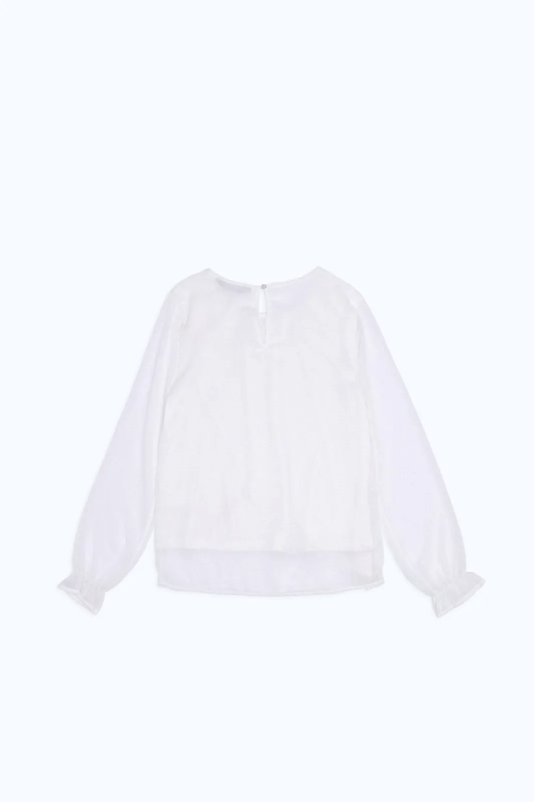 Senior Girls White Front Ruffled Blouse