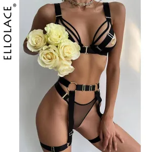 Sensual Transparent Bra Lace Thongs 5-Piece Delicate Underwear