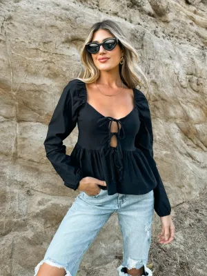 Seona Peplum Tie Top