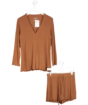 Serena Days Brown Bamboo Rib Two Piece Set UK XS