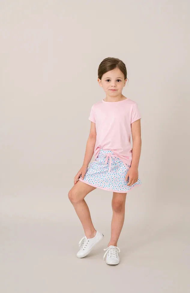 Set Athletics: Tiffany Tennis Skort - Kindness Blooms Floral, Cotton Candy Pink