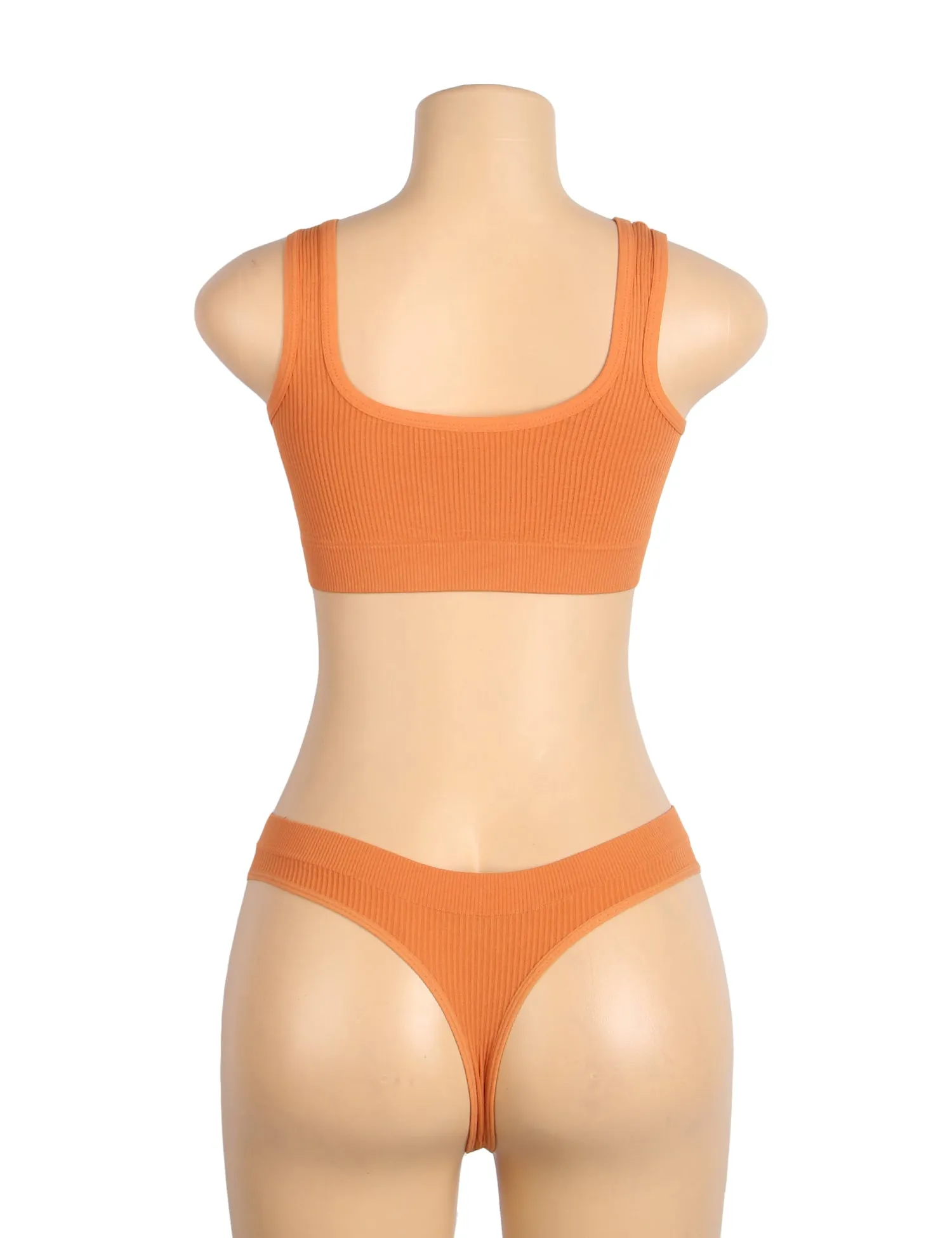 Sexy Hollow Heart Buckles Knitted Seamless Bra Set Egypt