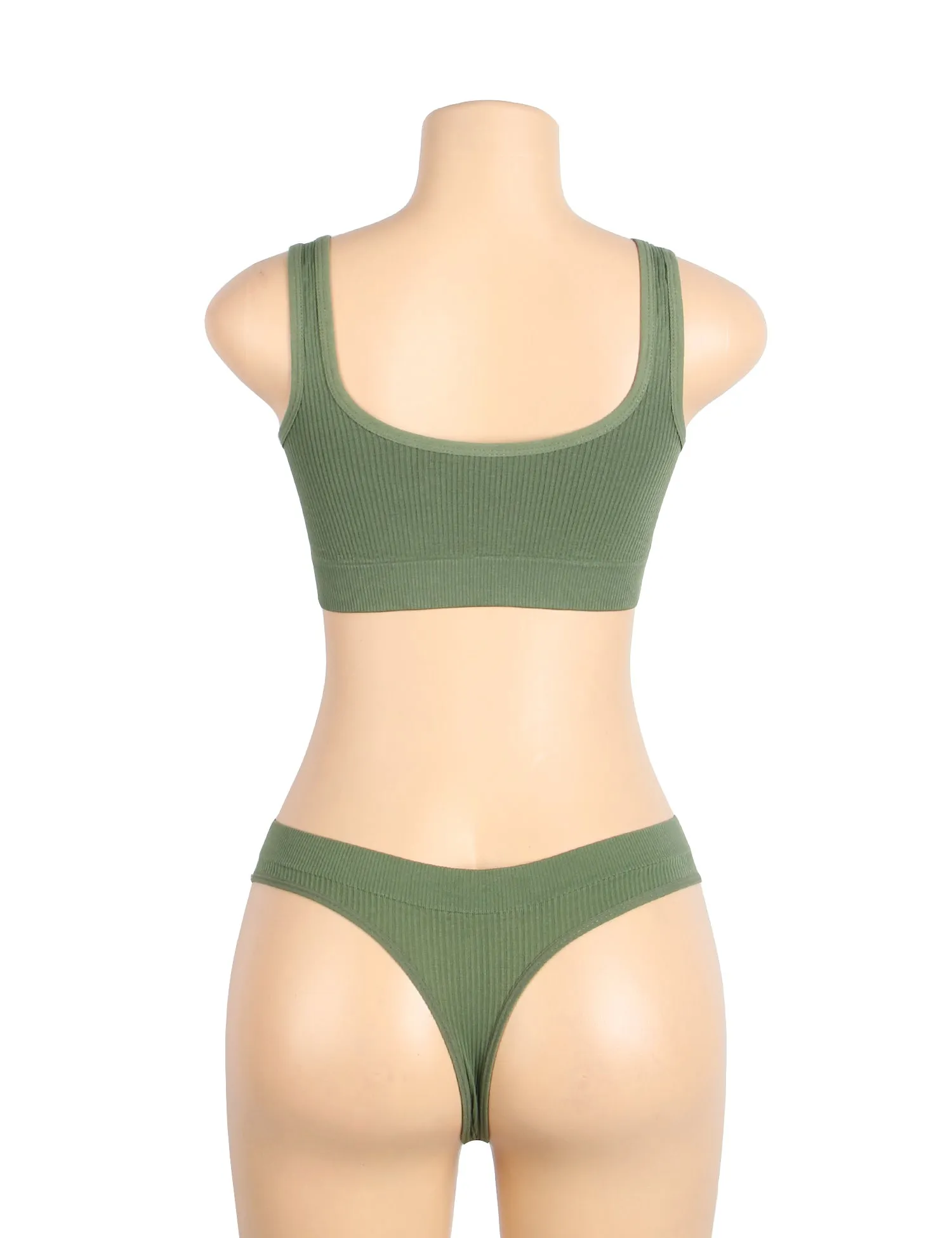 Sexy Hollow Heart Buckles Knitted Seamless Bra Set Egypt