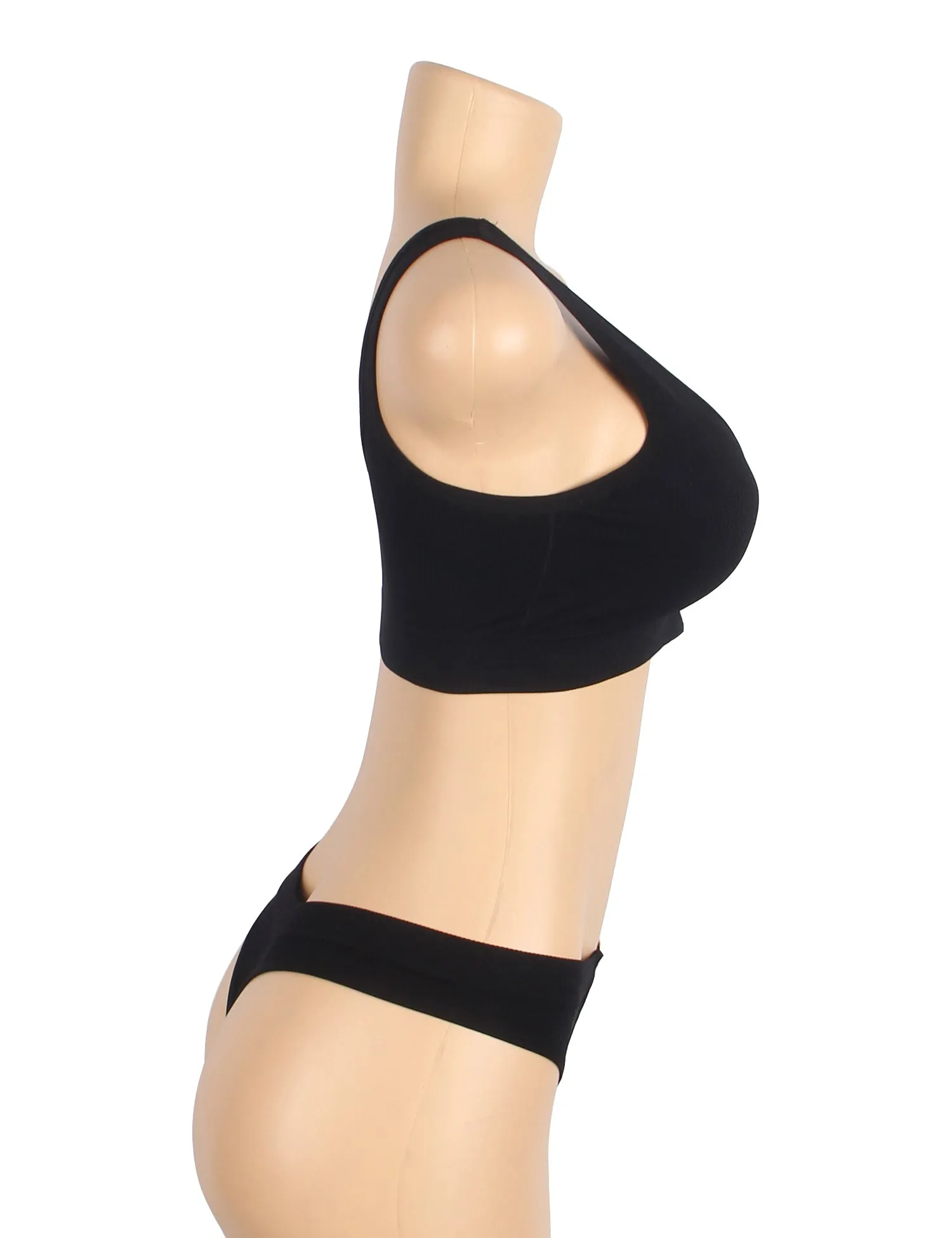 Sexy Hollow Heart Buckles Knitted Seamless Bra Set Egypt