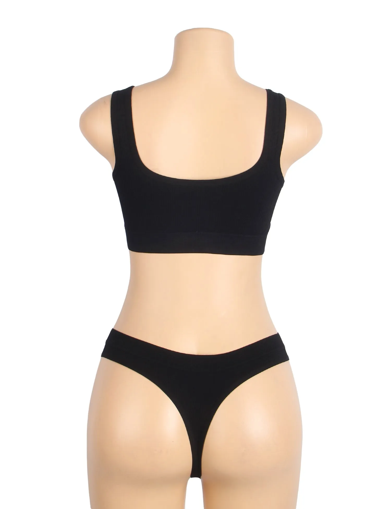 Sexy Hollow Heart Buckles Knitted Seamless Bra Set Egypt