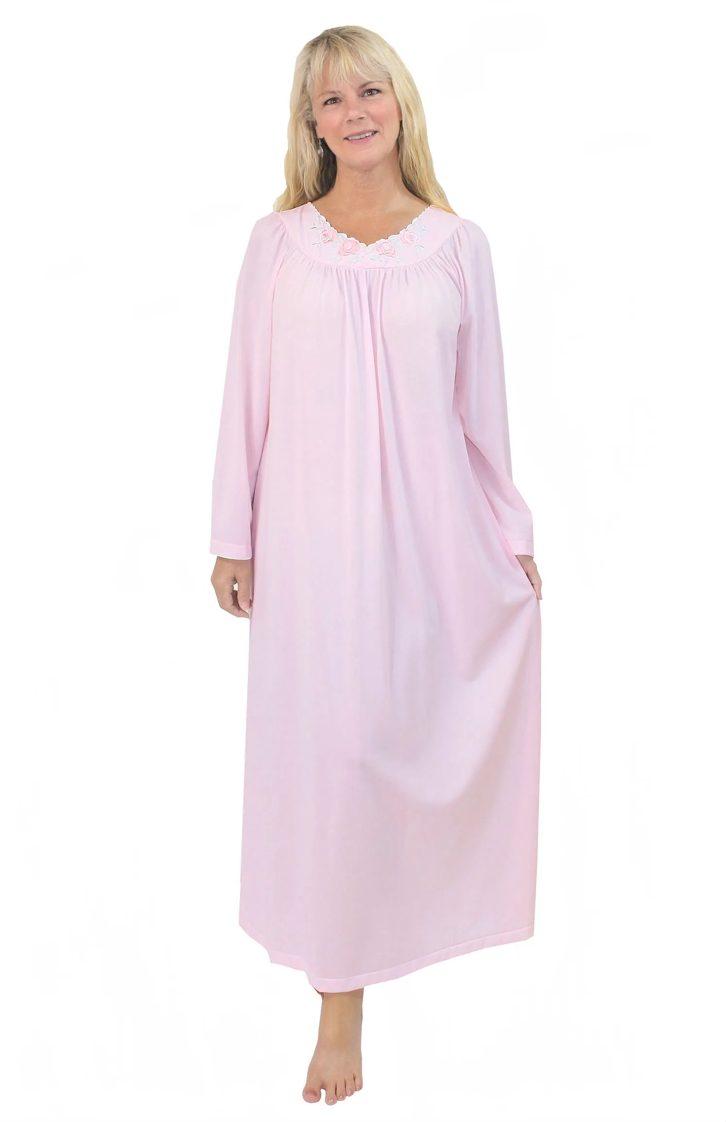 Shadowline Nightgown Long Sleeve Nylon Kaftan 33280