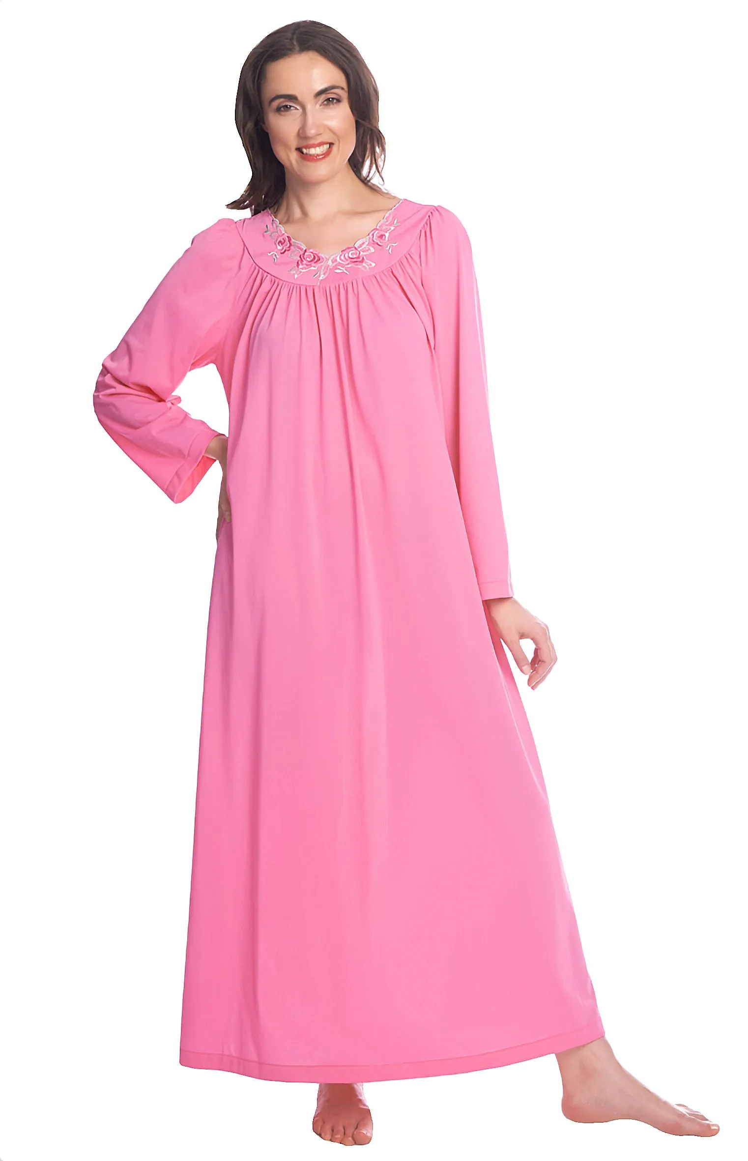 Shadowline Nightgown Long Sleeve Nylon Kaftan 33280