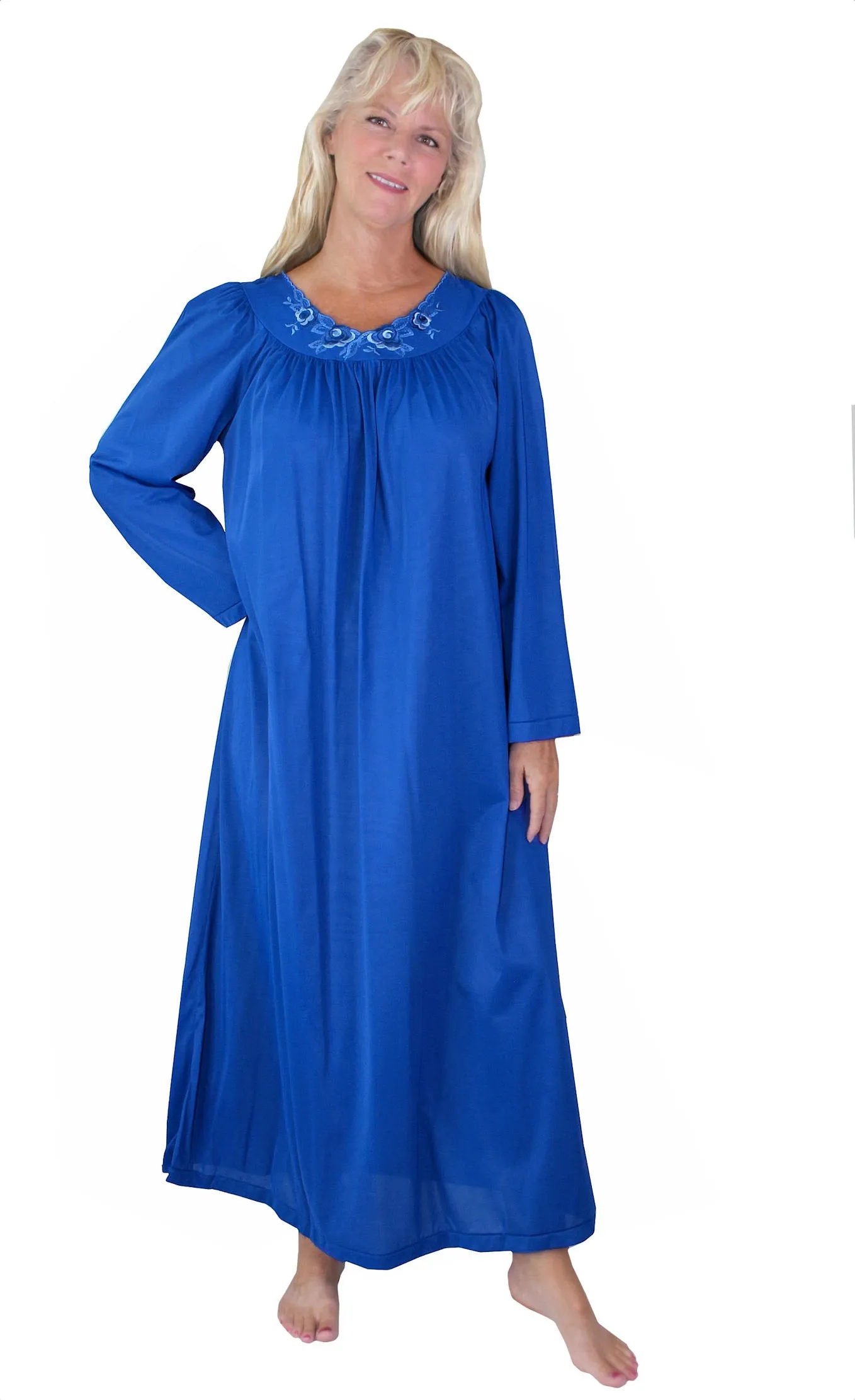 Shadowline Nightgown Long Sleeve Nylon Kaftan 33280