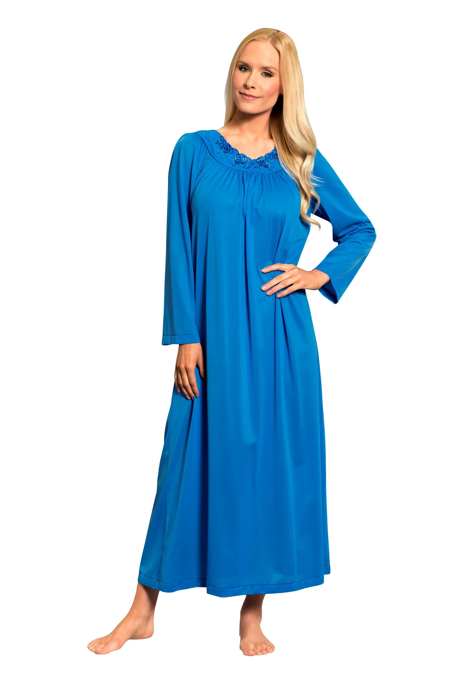 Shadowline Nightgown Long Sleeve Nylon Kaftan 33280