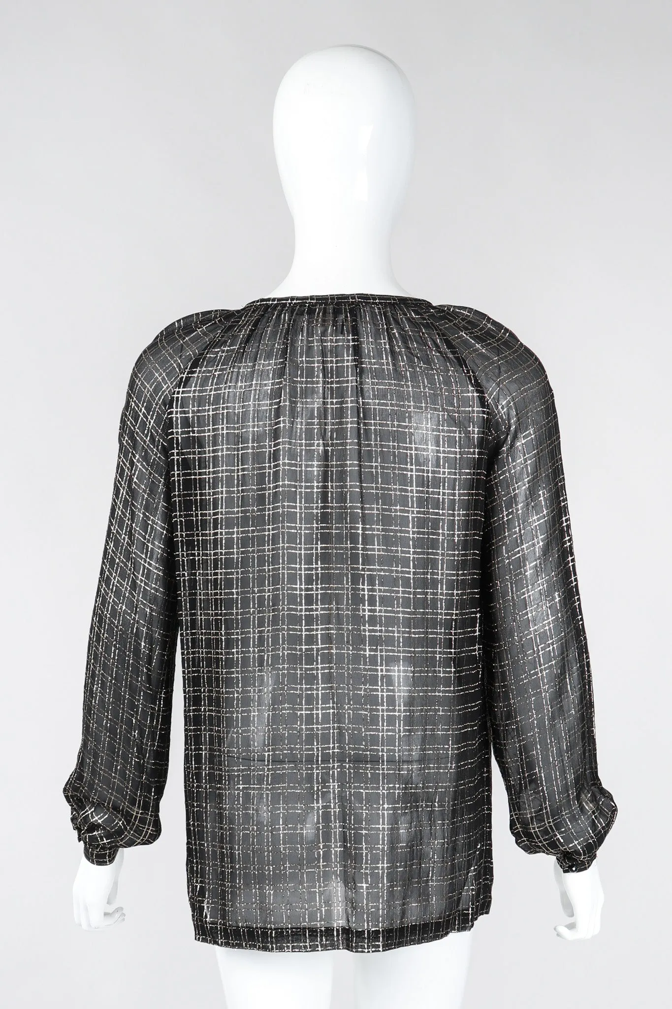 Sheer Lamé Double Grid Blouse