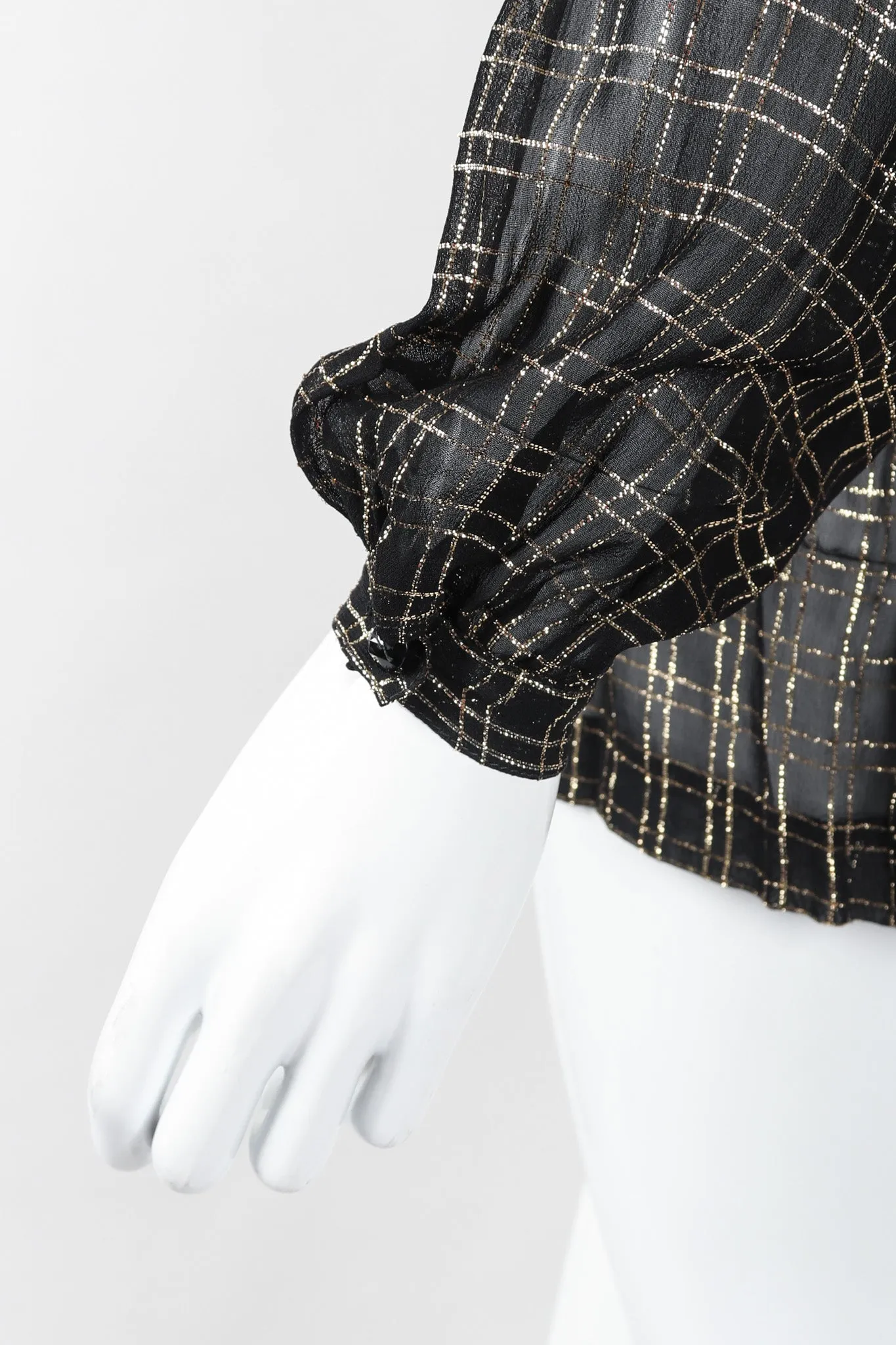 Sheer Lamé Double Grid Blouse