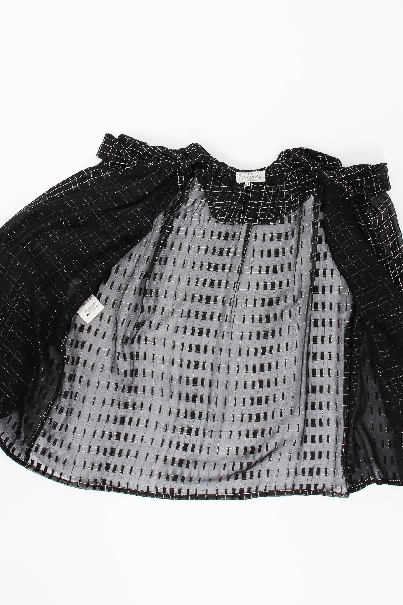 Sheer Ruffle Collar Lamé Blouse