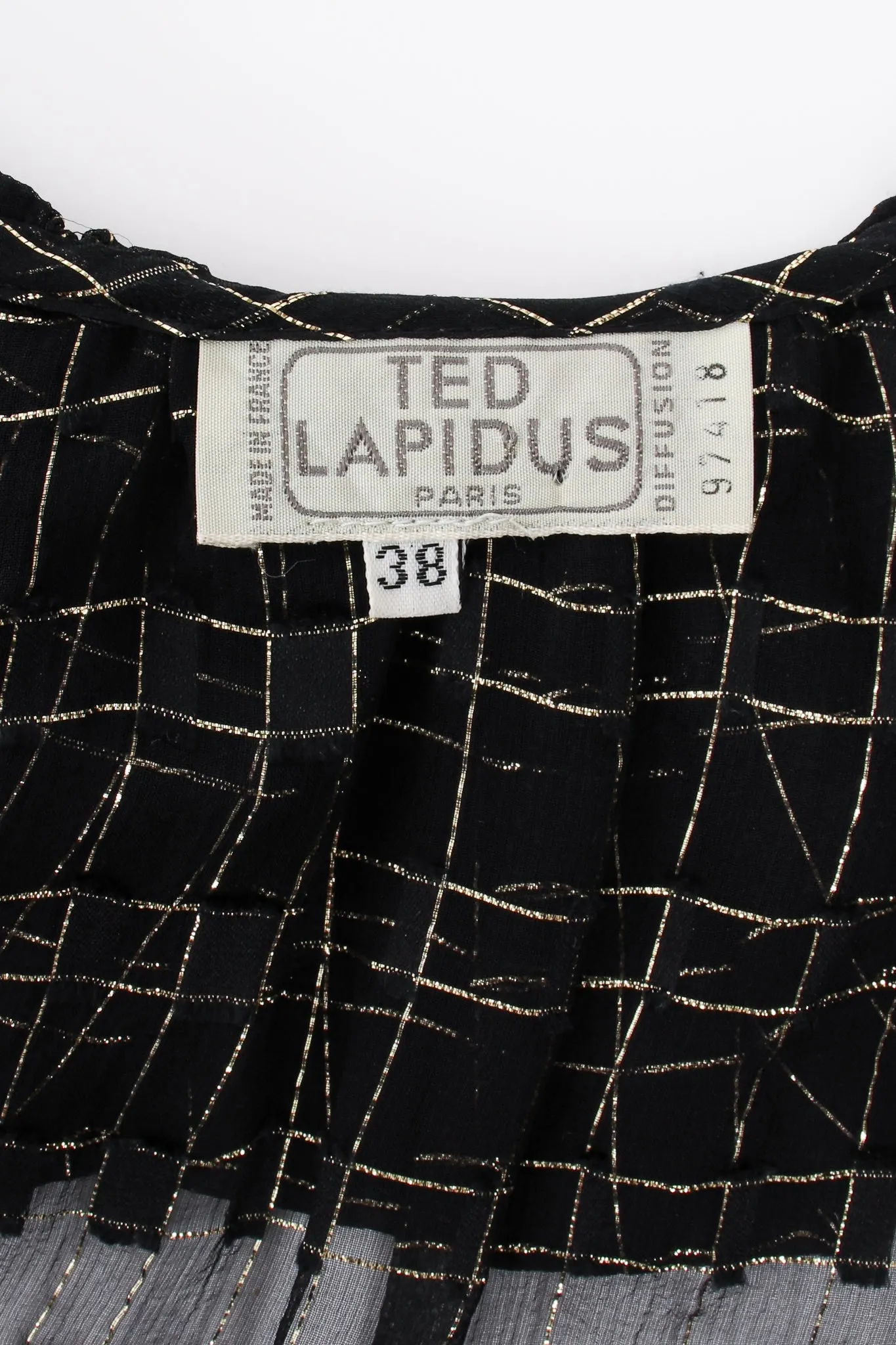 Sheer Ruffle Collar Lamé Blouse