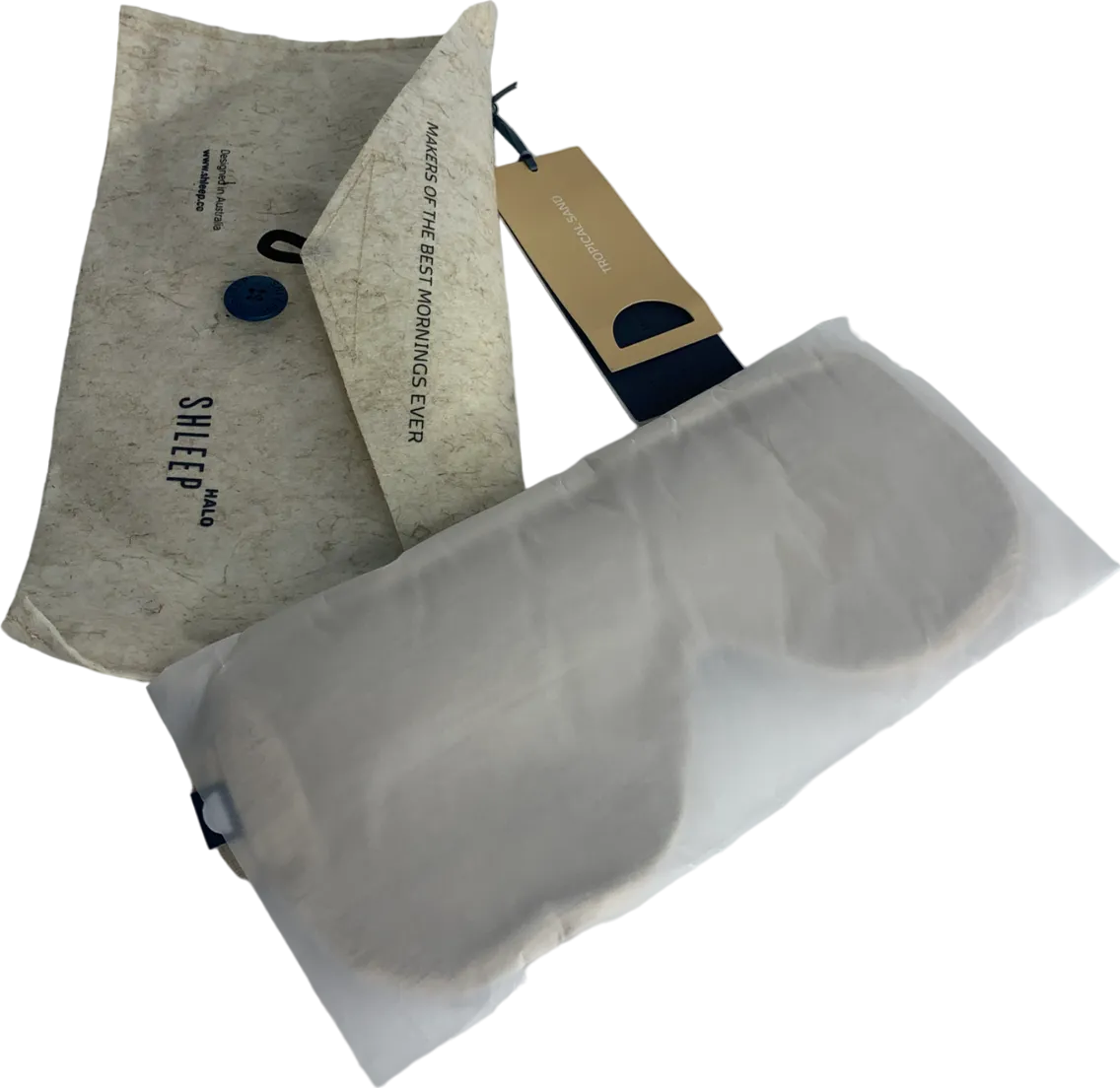 shleep Beige Knitted Sleep Mask One Size
