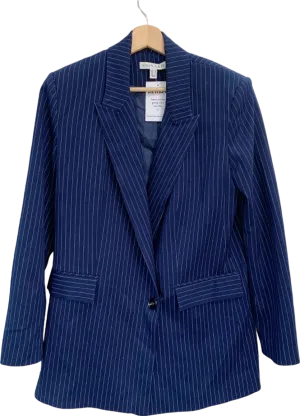 Shona Joy Navy Pinstripe Blazer UK 8