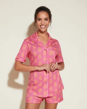 Short Sleeve Top & Boxer Pajama Set