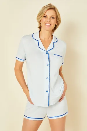 Short Sleeve Top & Boxer Pajama Set