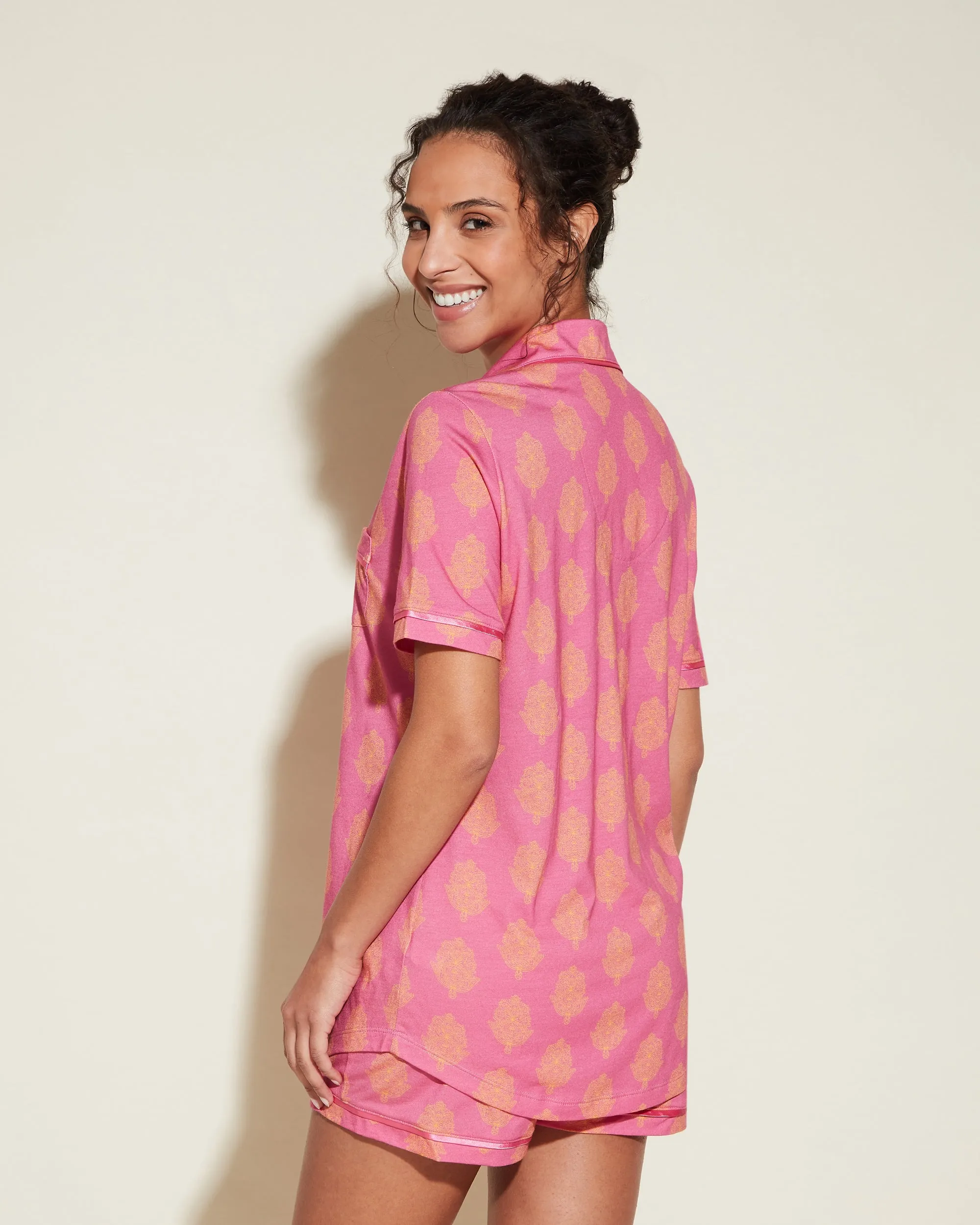Short Sleeve Top & Boxer Pajama Set