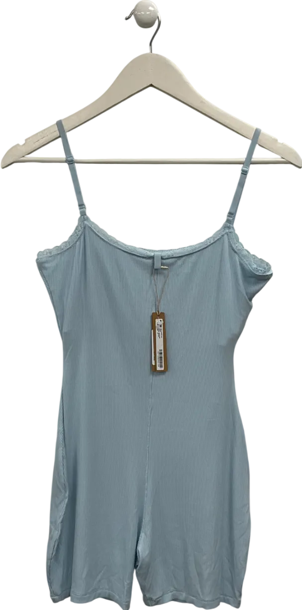 SKIMS Blue Soft Lounge Lace Onesie - Celeste UK M
