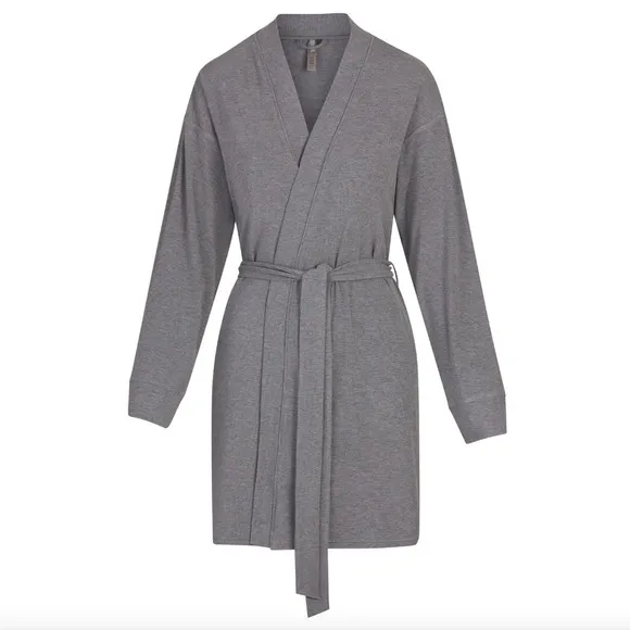 SKIMS Soft Lounge Robe in Heather Grey