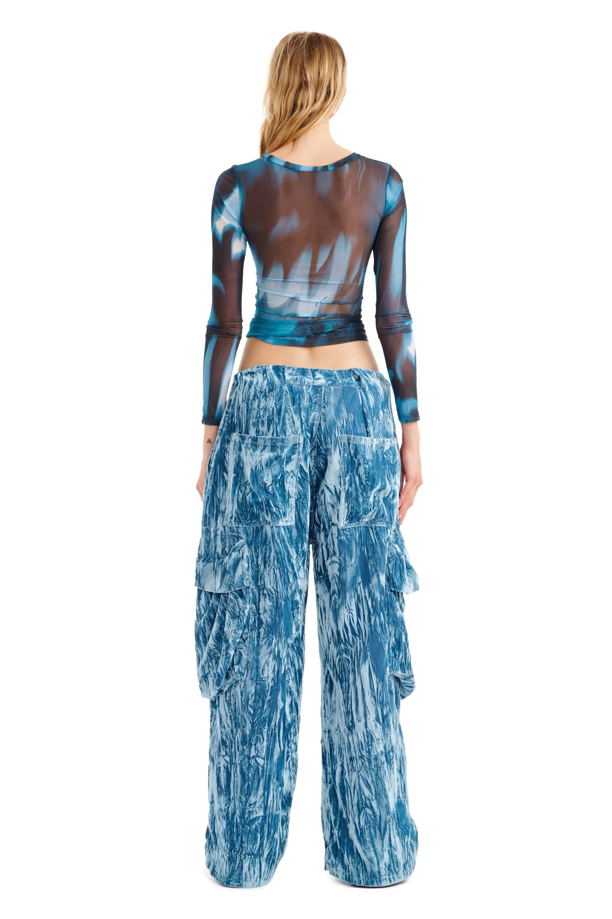 SKY PLEATED CARGO PANT