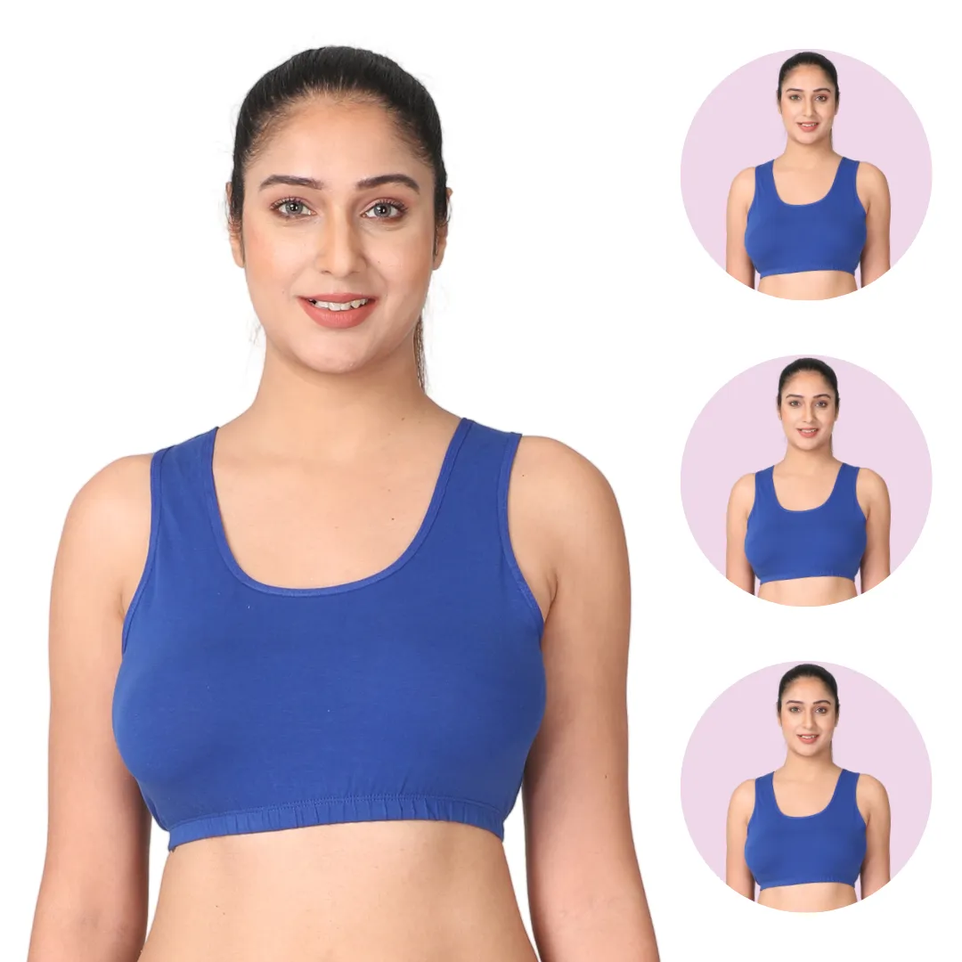 Sleep Bra | Lounge Bra | Non Padded | Non Wired | Full Coverage | Racerback | Pack Of 3