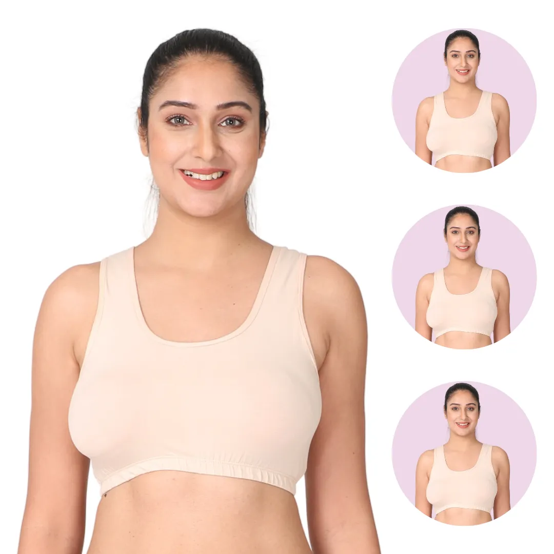 Sleep Bra | Lounge Bra | Non Padded | Non Wired | Full Coverage | Racerback | Pack Of 3