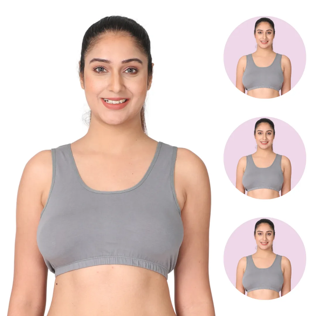 Sleep Bra | Lounge Bra | Non Padded | Non Wired | Full Coverage | Racerback | Pack Of 3
