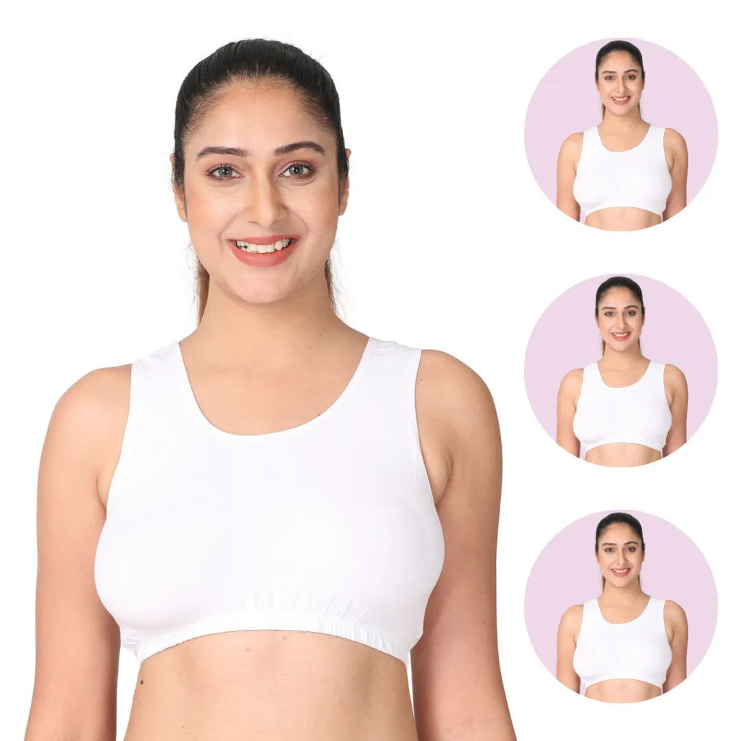 Sleep Bra | Lounge Bra | Non Padded | Non Wired | Full Coverage | Racerback | Pack Of 3