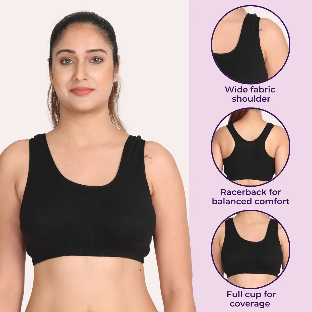 Sleep Bra | Lounge Bra | Non Padded | Non Wired | Full Coverage | Racerback | Pack Of 3