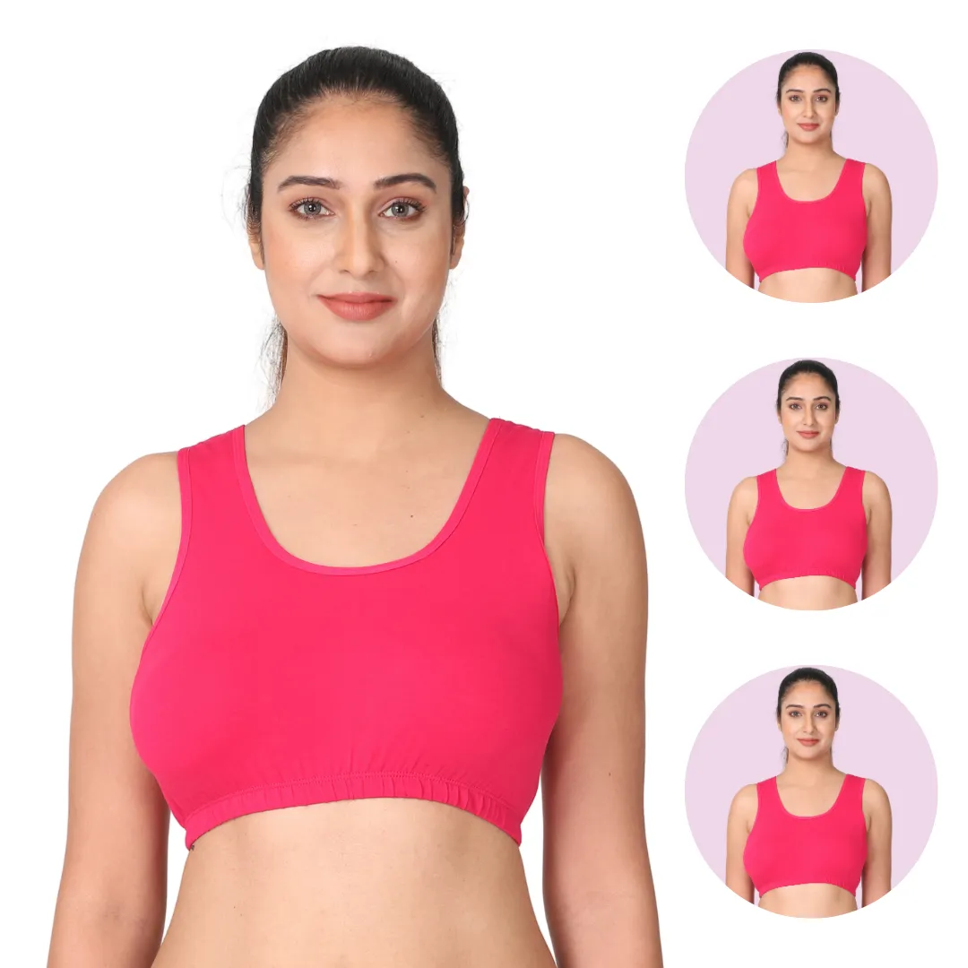 Sleep Bra | Lounge Bra | Non Padded | Non Wired | Full Coverage | Racerback | Pack Of 3