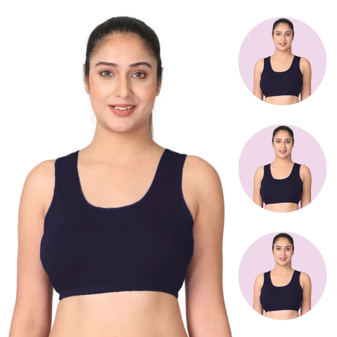 Sleep Bra | Lounge Bra | Non Padded | Non Wired | Full Coverage | Racerback | Pack Of 3
