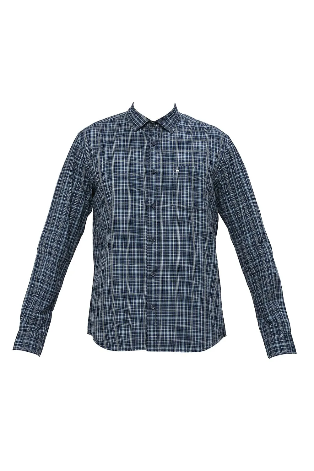Slim Fit Cotton Checks Shirt