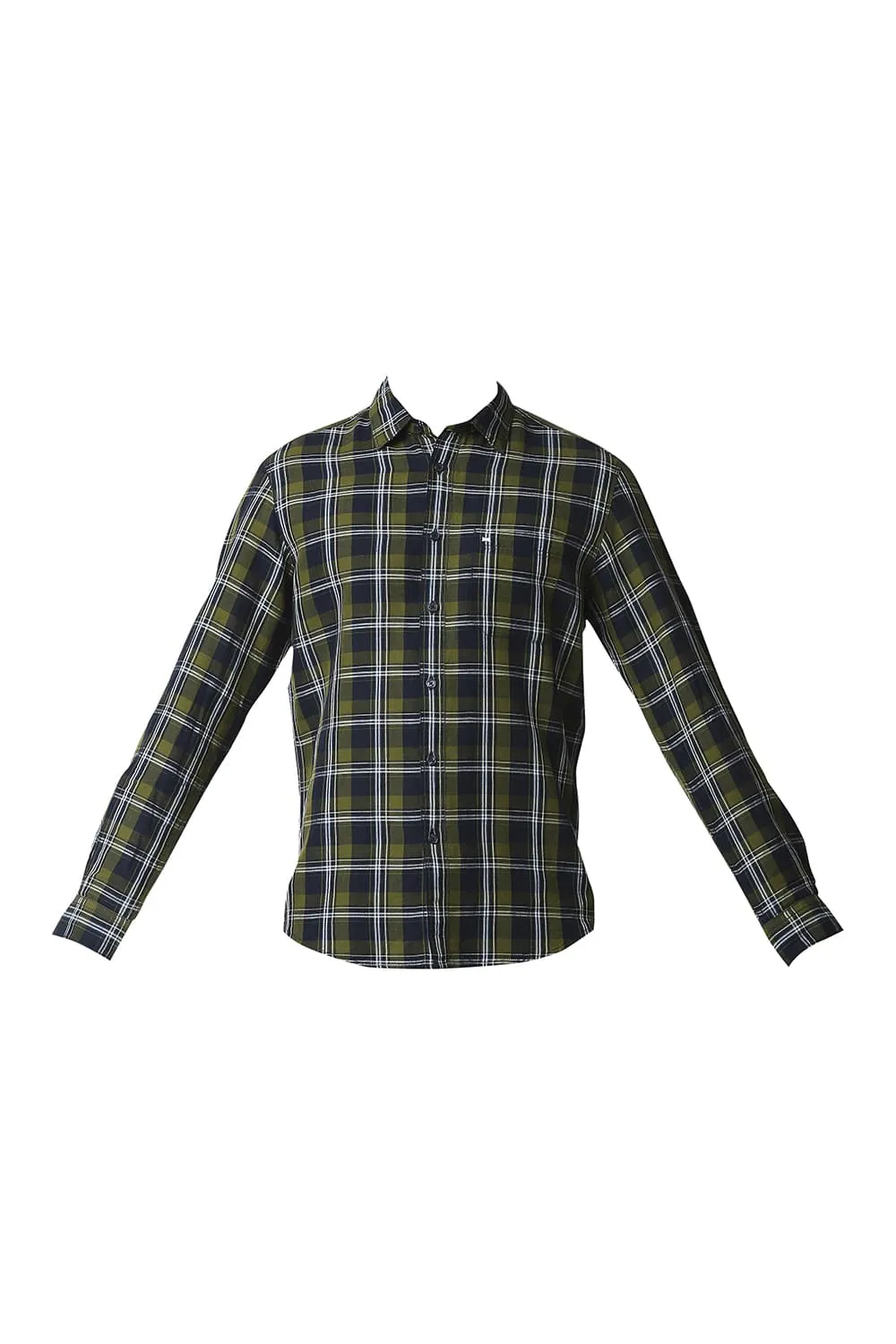 Slim Fit Cotton Linen Checks Shirt