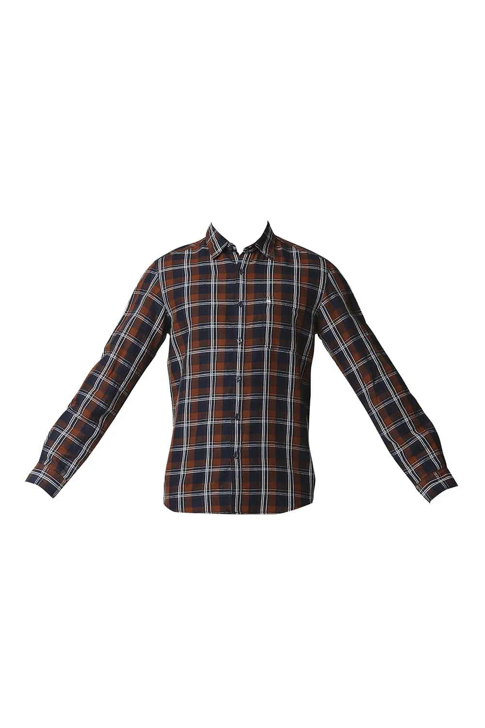 Slim Fit Cotton Linen Checks Shirt