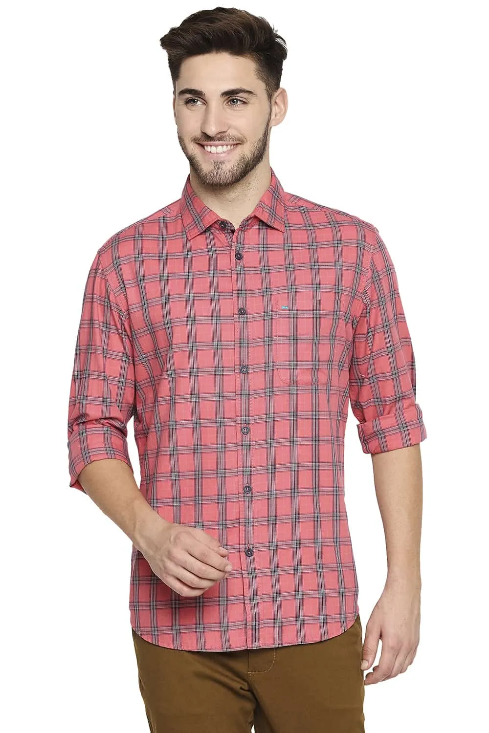 Slim Fit Twill Checks Shirt