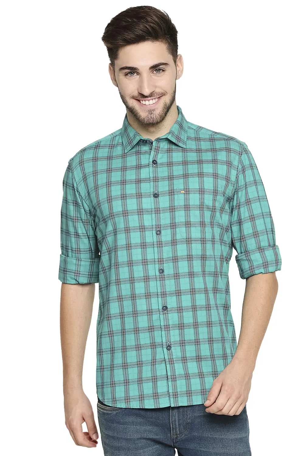 Slim Fit Twill Checks Shirt