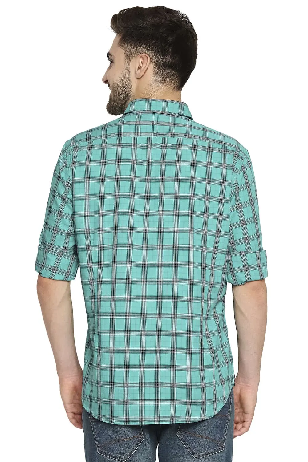 Slim Fit Twill Checks Shirt